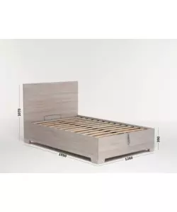 LETTO PIAZZA E MEZZA CONTENITORE CON PIEDINI "HI BOX" OLMO NATURALE 120X190 CM